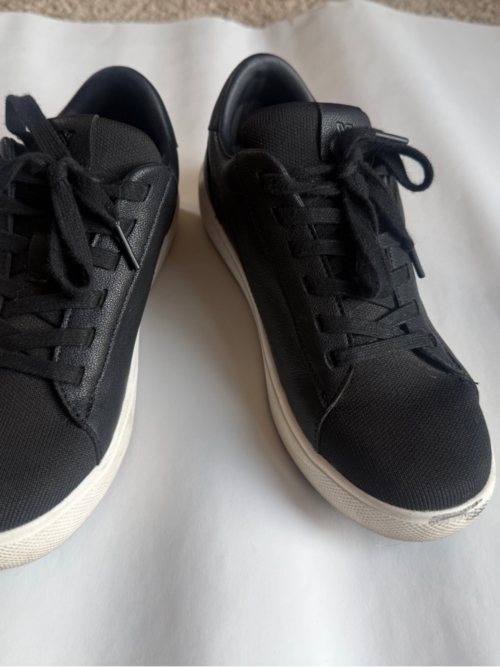 Vessi Black Low-Top Women's Sneakers with White Sole.  Water resistant